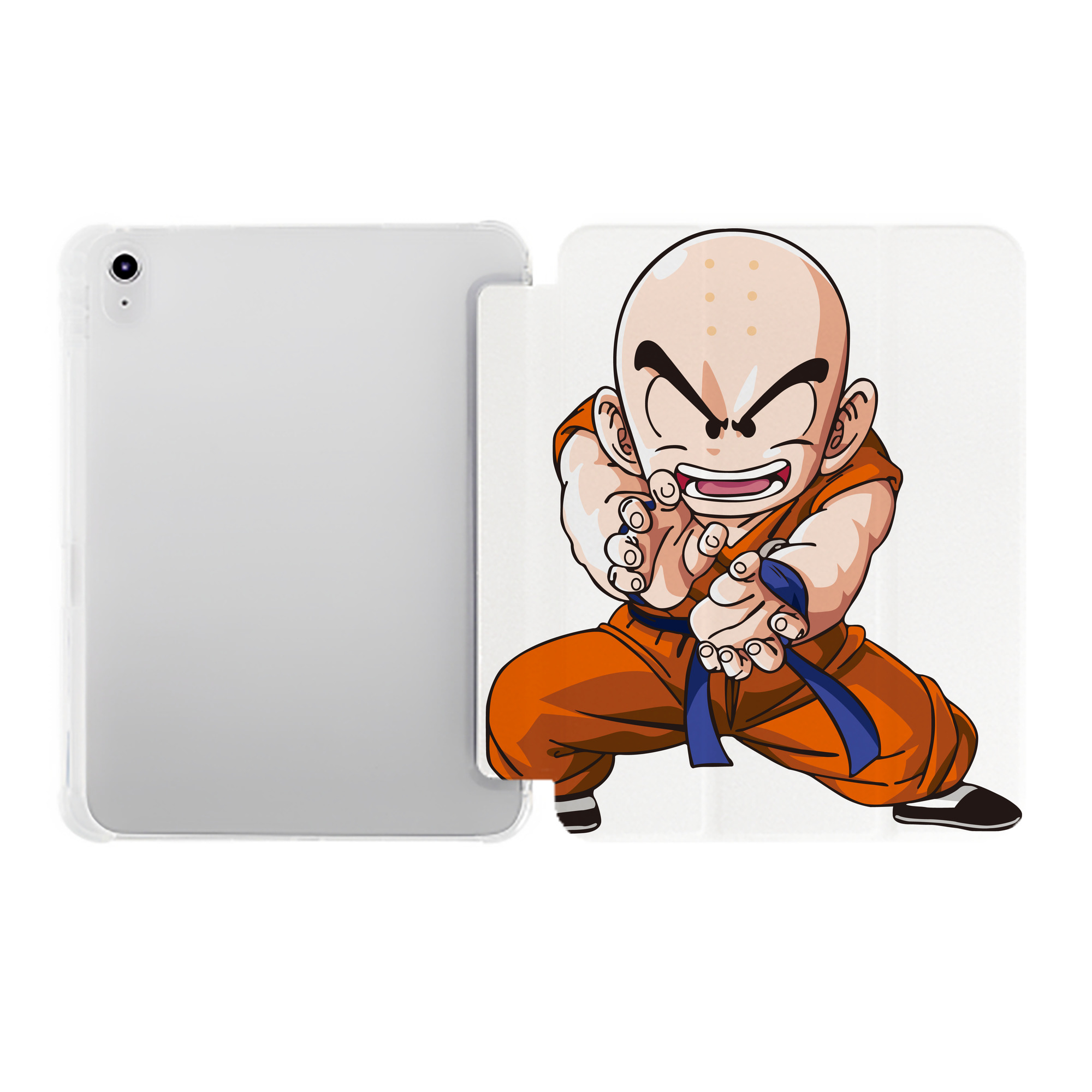（画像用） ドラゴンボール クリリン DRAGON BALL krillin IPad ケース ペン収納付き 三つ折りスタンド PUレザー×シリコン 対応機種9.5/10.5/10.9インチ